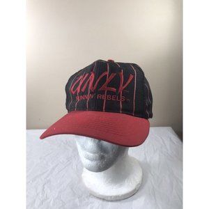 Vintage UNLV Running Rebels - Black Red Pinstripe Headmaster SnapBack Cap Hat